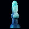 6 Inch Green Silicone Dog Knotted Dildo